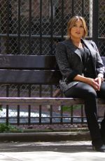 MARISKA HARGITAY on the Set of Law and Erder: Special Victims Unit in New York 09/04/2019