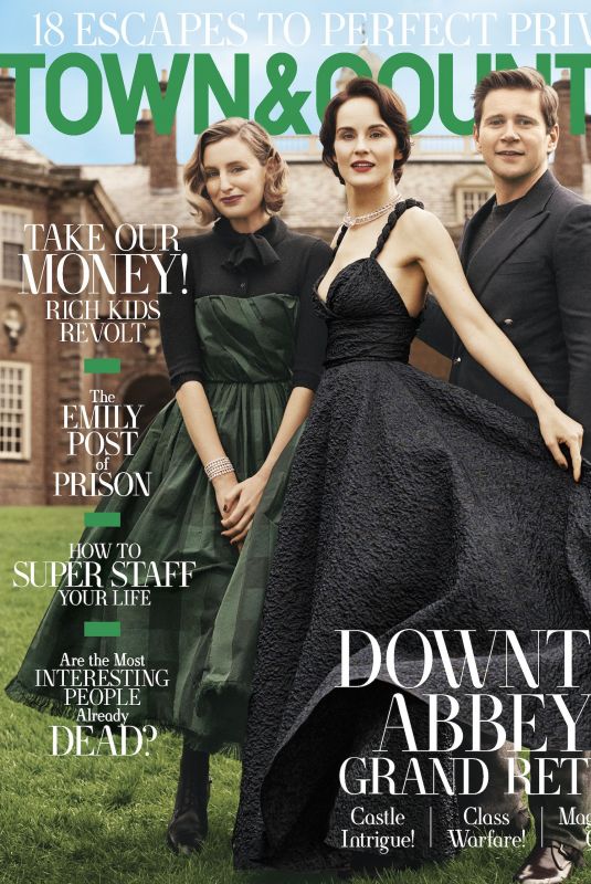 MICHELLE DOCKERY, LAURA CARMICHAEL and Allen leech in Town & Country Magazine, October 2019