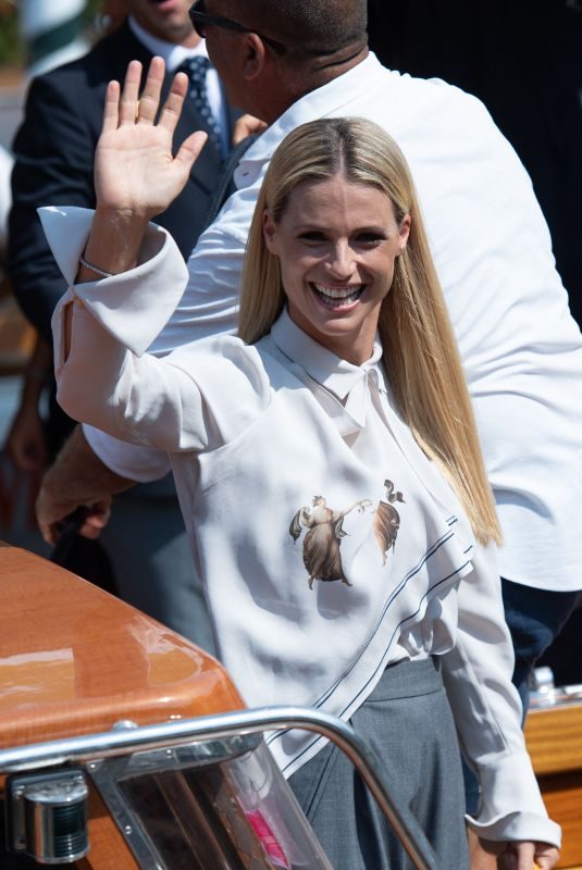 MICHELLE HUNZIKER Arrives at Excelsior Hotel in Venice 09/01/2019