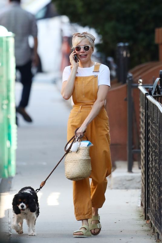 MICHELLE WILLIAMS Out with her Dog in New York 09/15/2019