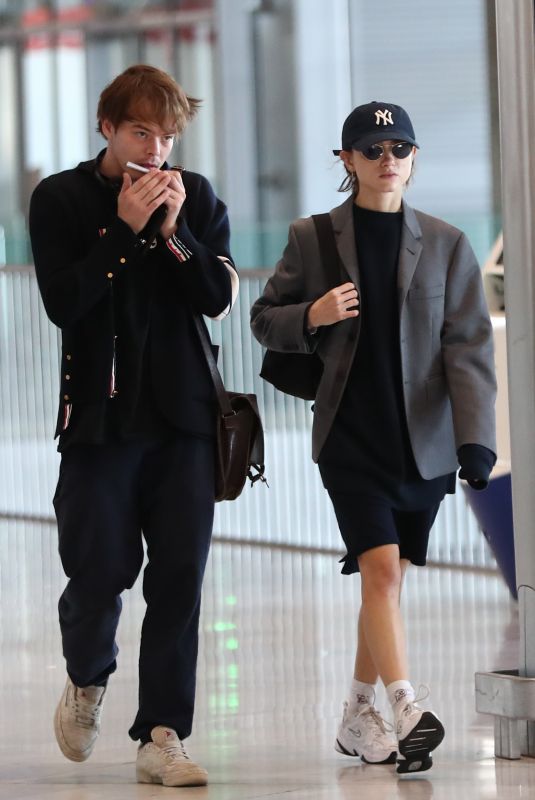 NATALIA DYER and Charlie Heaton at CDG Airport in Paris 09/23/2019