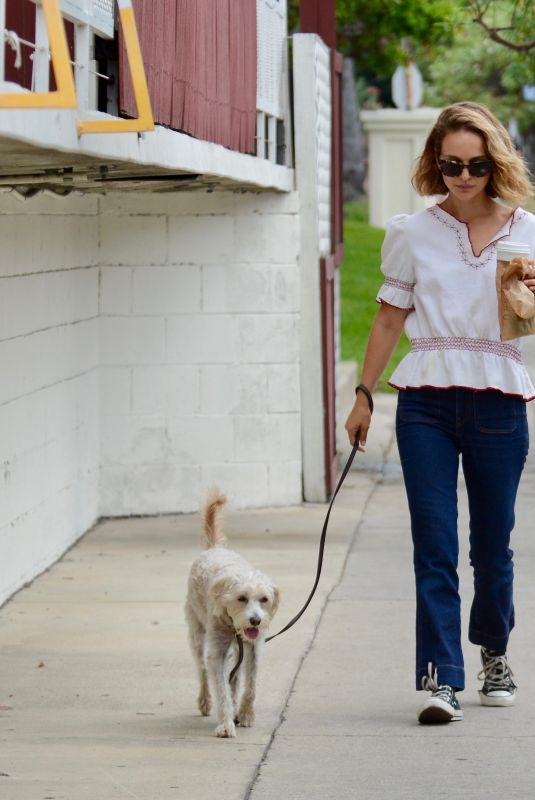 NATALIE PORTMAN Out with Her Dog in Los Feliz 09/26/2019