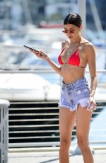 NICOLE WILLIAMS in Bikini Top and Denim Cut-off Rollerblading Out in Marina Del Rey 09/19/2019