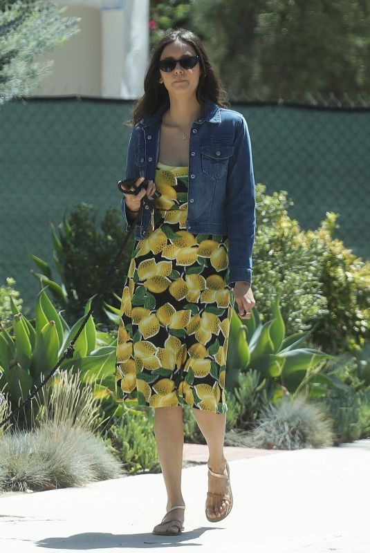 NINA DOBREV Out with Her Dog in Hollywood 09/08/2019