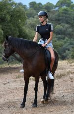 OLIVIA ATTWOOD Riding a Horse on the Set of The Only Way Is Essex in Marbella 09/21/2019