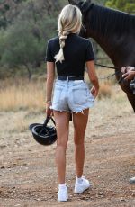 OLIVIA ATTWOOD Riding a Horse on the Set of The Only Way Is Essex in Marbella 09/21/2019
