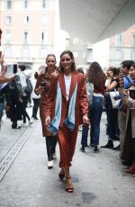 OLIVIA PALERMO Arrives at Max Mara Show at Milan Fashion Week 09/19/2019