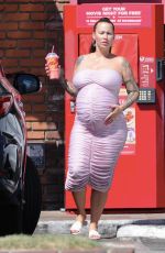 Pregnant AMBER ROSE Out in Studio City 09/01/2019