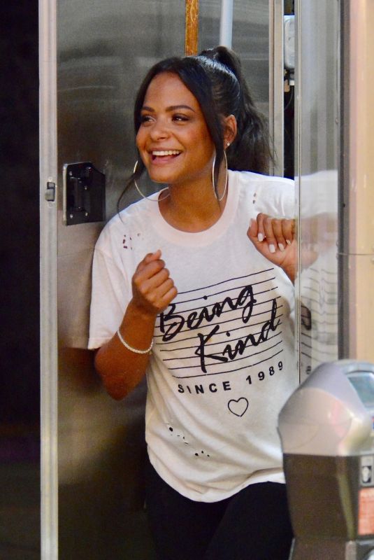 Pregnant CHRISTINA MILIAN at Her Beignet Box Food Truck in Los Angeles 09/04/2019
