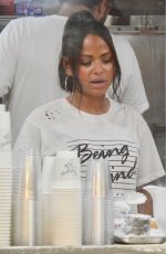 Pregnant CHRISTINA MILIAN at Her Beignet Box Food Truck in Los Angeles 09/04/2019
