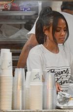 Pregnant CHRISTINA MILIAN at Her Beignet Box Food Truck in Los Angeles 09/04/2019