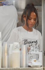 Pregnant CHRISTINA MILIAN at Her Beignet Box Food Truck in Los Angeles 09/04/2019