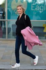 Pregnant RACHEL RILEY Leaves Media City in London 09/11/2019