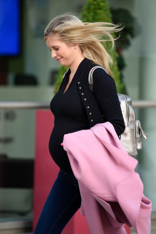 Pregnant RACHEL RILEY Leaves Media City in London 09/11/2019