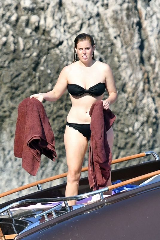 PRINCESS BEATRICE in Bikini at a Boat in Capri 09/13/2019