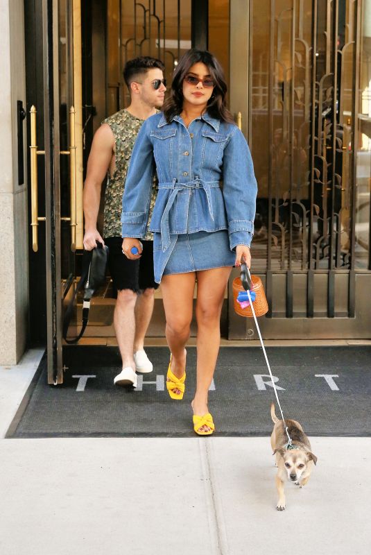 PRIYANKA CHOPRA and Nick Jonas Out with Their Dog in New York 08/31/2019