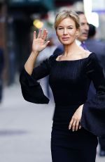 RENEE ZELLWEGER Arrives at Stephen Colbert Show in New York 09/25/2019