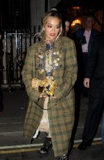RITA ORA Leaves Chiltern Firehouse in London 09/18/2019