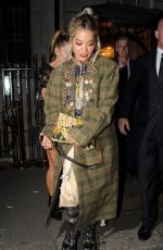 RITA ORA Leaves Chiltern Firehouse in London 09/18/2019