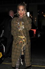 RITA ORA Leaves Chiltern Firehouse in London 09/18/2019