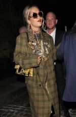 RITA ORA Leaves Chiltern Firehouse in London 09/18/2019