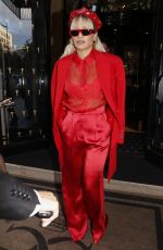 RITA ORA Leaves Her Hotel in Paris 09/29/2019