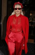 RITA ORA Leaves Her Hotel in Paris 09/29/2019