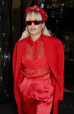 RITA ORA Leaves Her Hotel in Paris 09/29/2019