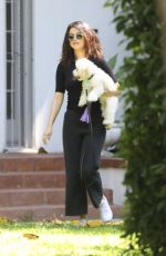 SELENA GOMEZ Out with Her Dog in Los Angeles 09/05/2019