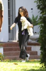 SELENA GOMEZ Out with Her Dog in Los Angeles 09/05/2019