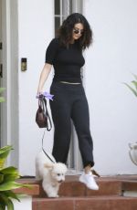 SELENA GOMEZ Out with Her Dog in Los Angeles 09/05/2019