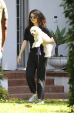 SELENA GOMEZ Out with Her Dog in Los Angeles 09/05/2019