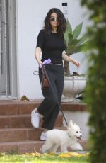 SELENA GOMEZ Out with Her Dog in Los Angeles 09/05/2019