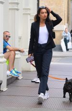 SHANINA SHAIK Out with Her Dog in New York 09/09/2019