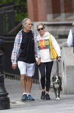 SIENNA MILLER and Her Father Edwin Miller Out with Their Dog in New York 09/06/2019
