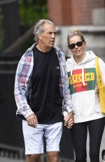 SIENNA MILLER and Her Father Edwin Miller Out with Their Dog in New York 09/06/2019