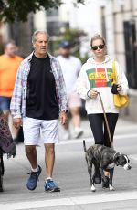 SIENNA MILLER and Her Father Edwin Miller Out with Their Dog in New York 09/06/2019