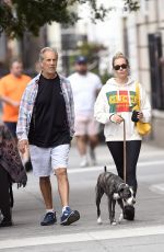 SIENNA MILLER and Her Father Edwin Miller Out with Their Dog in New York 09/06/2019