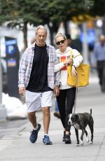 SIENNA MILLER and Her Father Edwin Miller Out with Their Dog in New York 09/06/2019