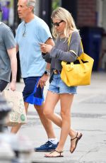 SIENNA MILLER in Demin Shorts Out in New York 09/05/2019