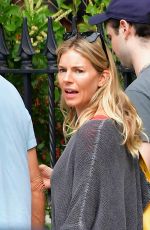SIENNA MILLER in Demin Shorts Out in New York 09/05/2019