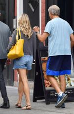 SIENNA MILLER in Demin Shorts Out in New York 09/05/2019