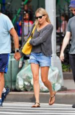 SIENNA MILLER in Demin Shorts Out in New York 09/05/2019