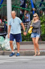 SIENNA MILLER in Demin Shorts Out in New York 09/05/2019