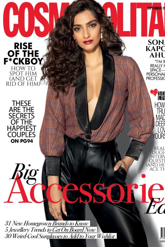 SONAM KAPOOR in Cosmopolitan Magazine, India September 2019