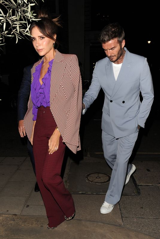 VICTORIA and David BECKHAM at a Private Dinner for Victoria Beckham