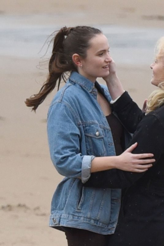 ABIGAIL LAWRIE and GENEVIEVE O’REILLY Filming on the Beach in Wallasey 10/07/2019