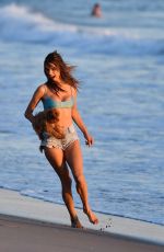 ALESSANDRA AMBROSIO in Bikini Top and Denim Cut-off at a Beach in Santa Monica 10/21/2019