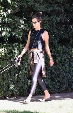 ALESSANDRA AMBROSIO Out with her Dogs in Brentwood 10/21/2019