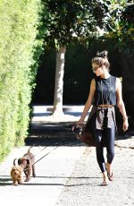 ALESSANDRA AMBROSIO Out with her Dogs in Brentwood 10/21/2019